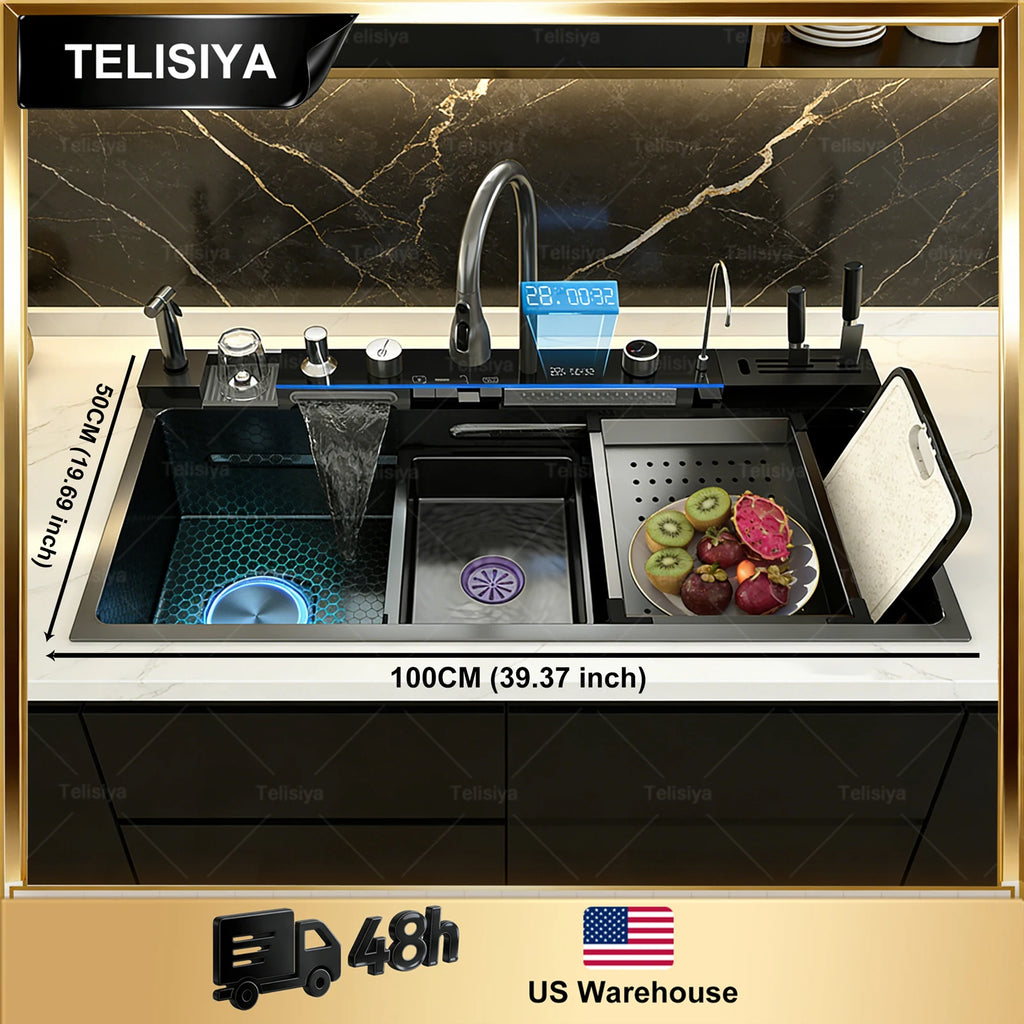 Stainless Sink Digital Display Waterfall