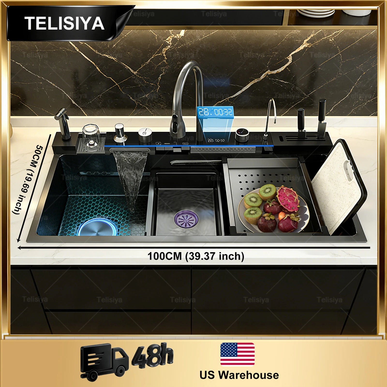 Stainless Sink Digital Display Waterfall