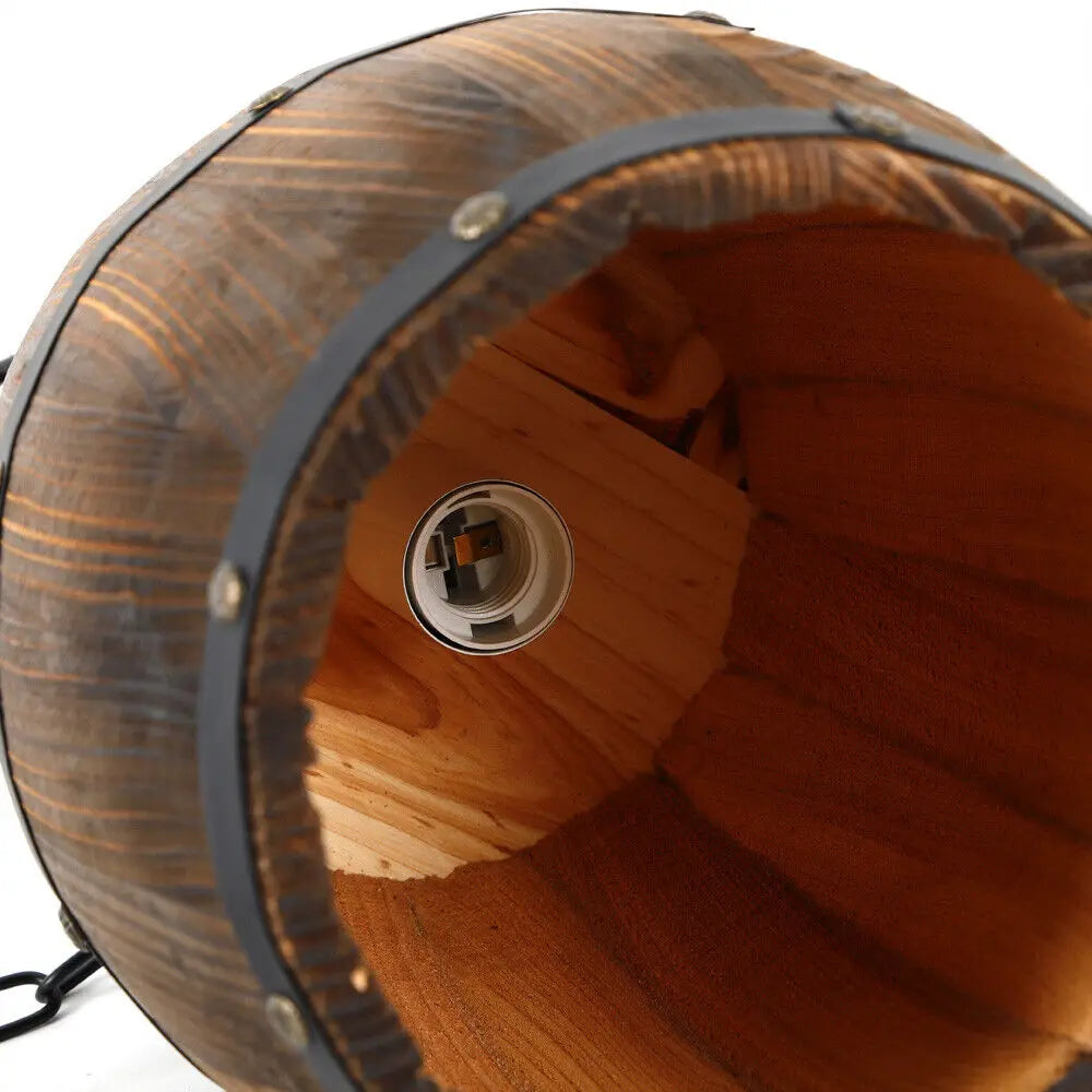 Vintage Rustic Wine Barrel Light