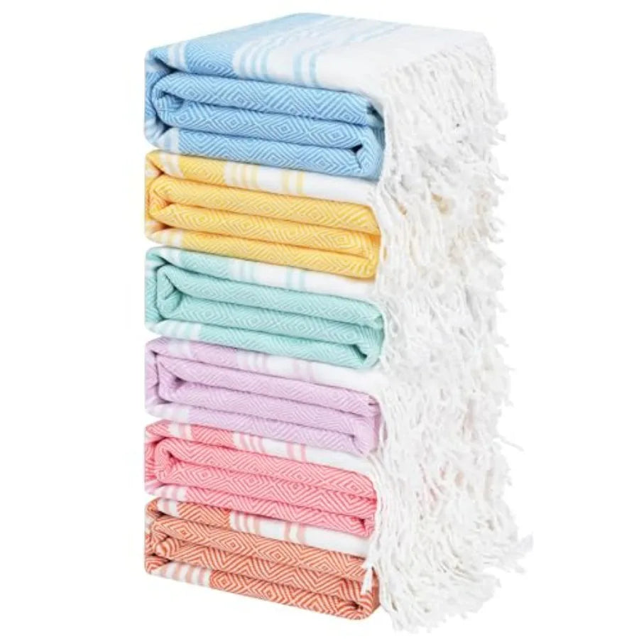 6 Oversized Stripe Turkish Beach Towel 74"x38"