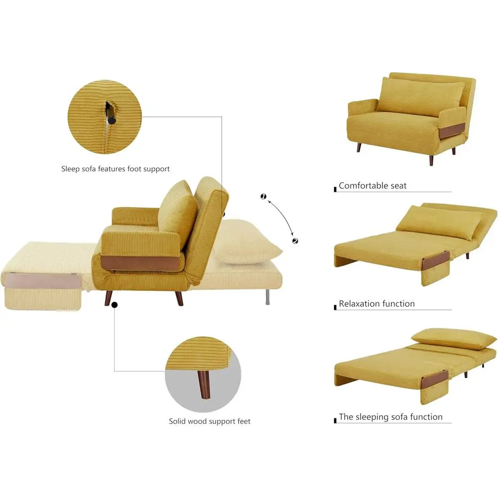 3-in-1 Chenille Sofa Bed