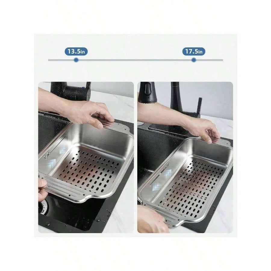 Over Sink Colander Strainer Basket - ALL METAL