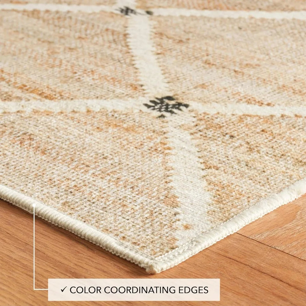Machine Washable Diamond Accent Rug - 4x6