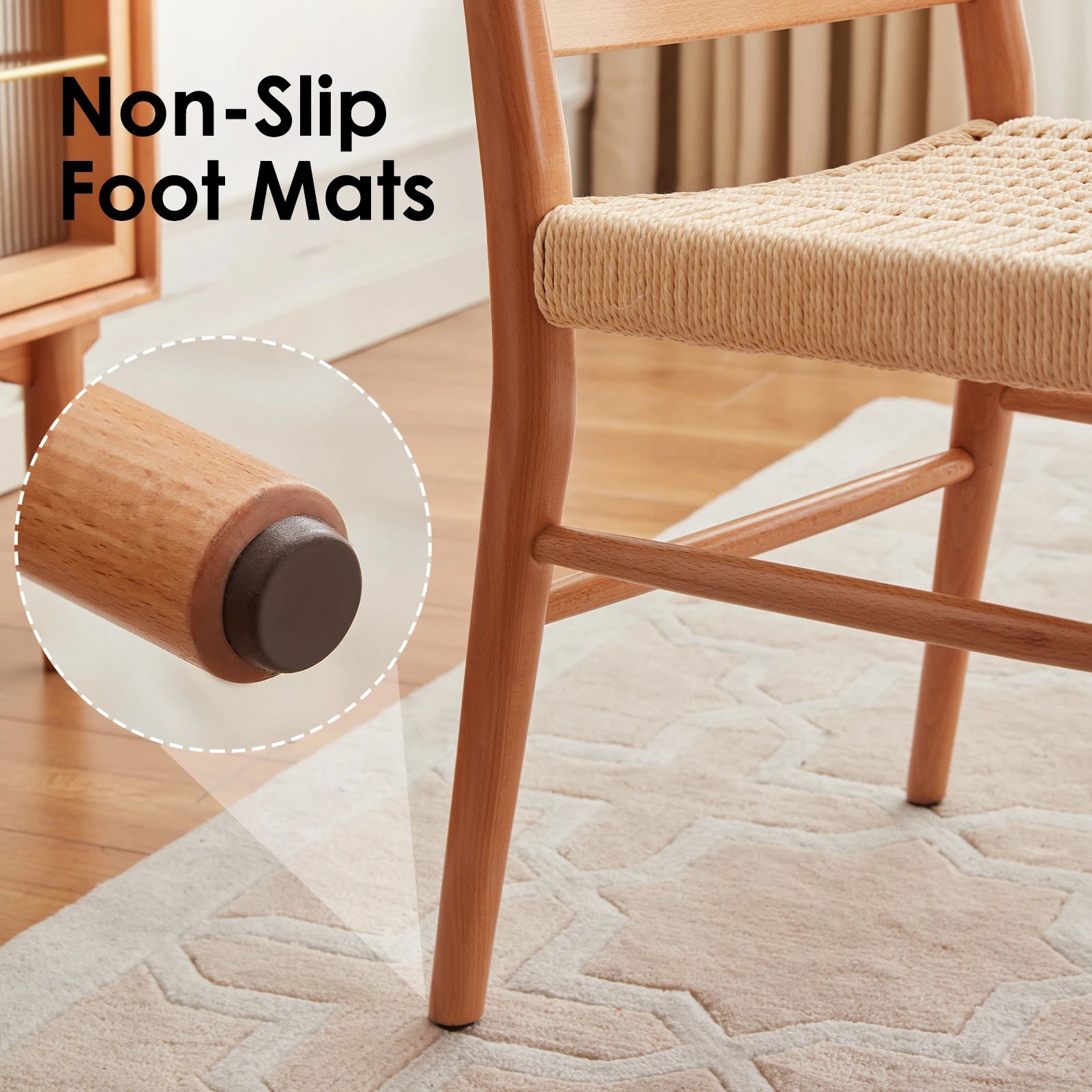 2 Natural Wood Cream Rope
