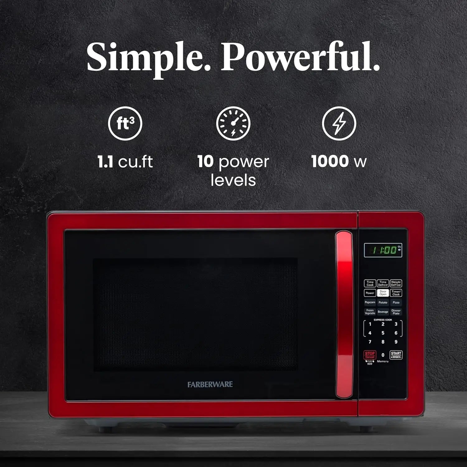 1.1 CF Microwave – 1000W, Metallic Red