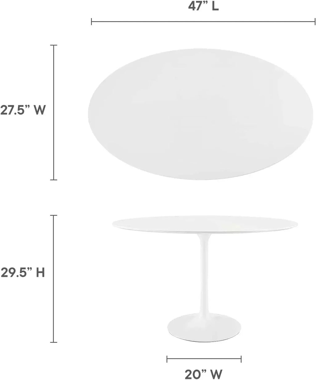 48" Mid-Century Modern Oval Top Pedestal