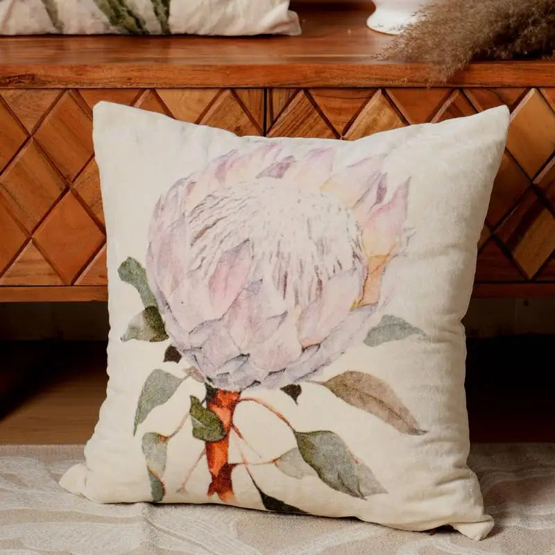 Cotton Velvet Printed Cushion 18x18