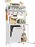 63" Baker's Rack W/Trash Can/Cabinet/Power Outlet