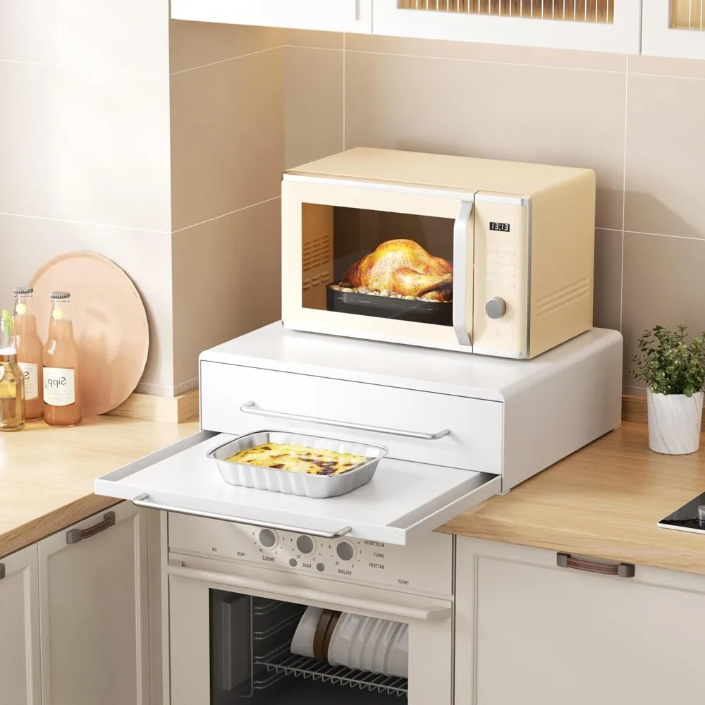 MW Stand W/Pull-Out Drawer/ Tray/Storage Drawers