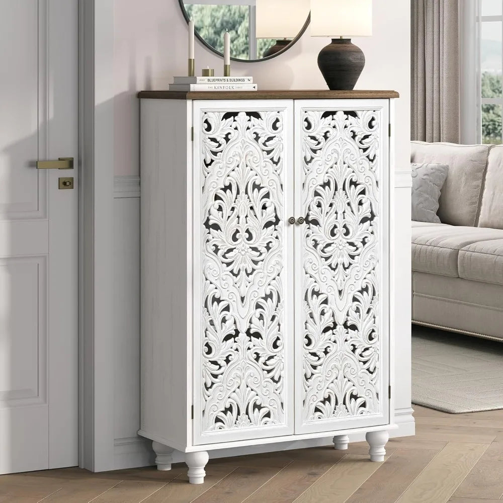 Tall Storage Cabinet with Doors and Shelves