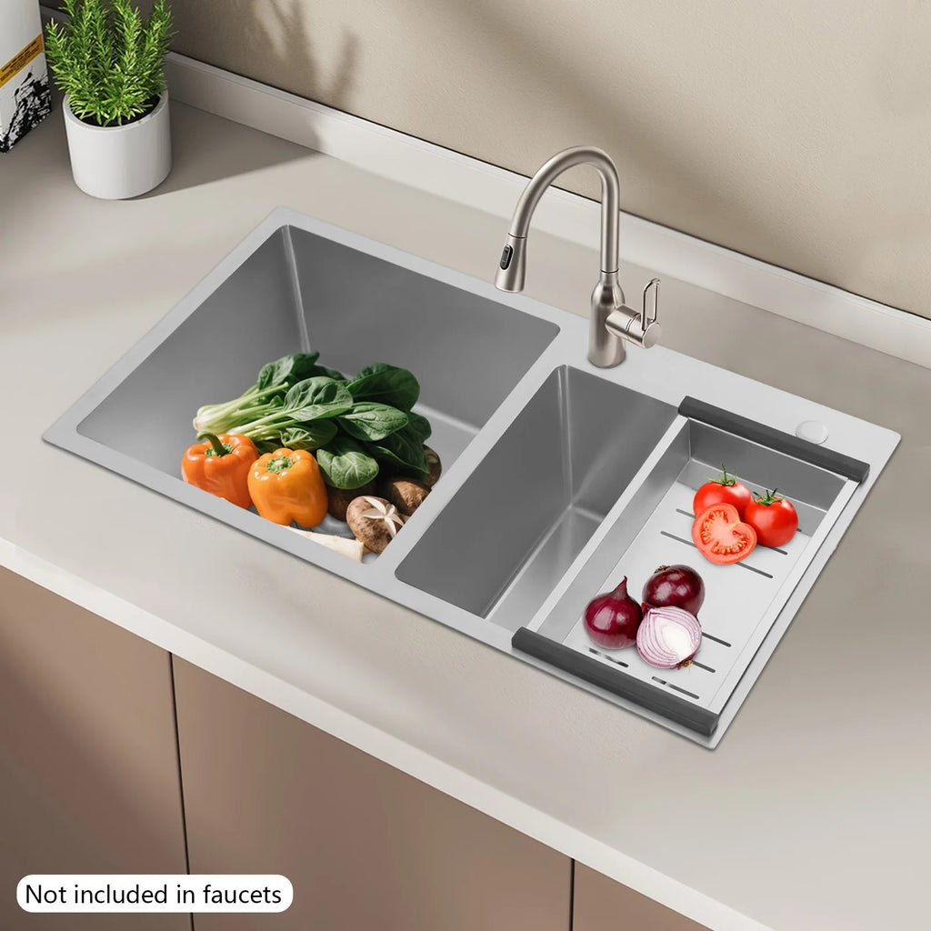 Sturdy Stainless Large Capacity Double Bowl