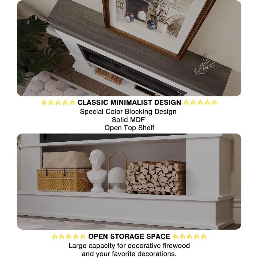 Freestanding Electric Fireplace Mantel 50"