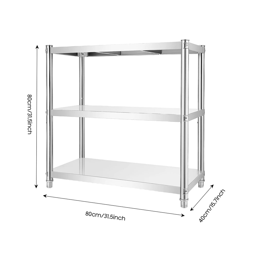 3-Tier Stainless Steel Work 80*40*80cm