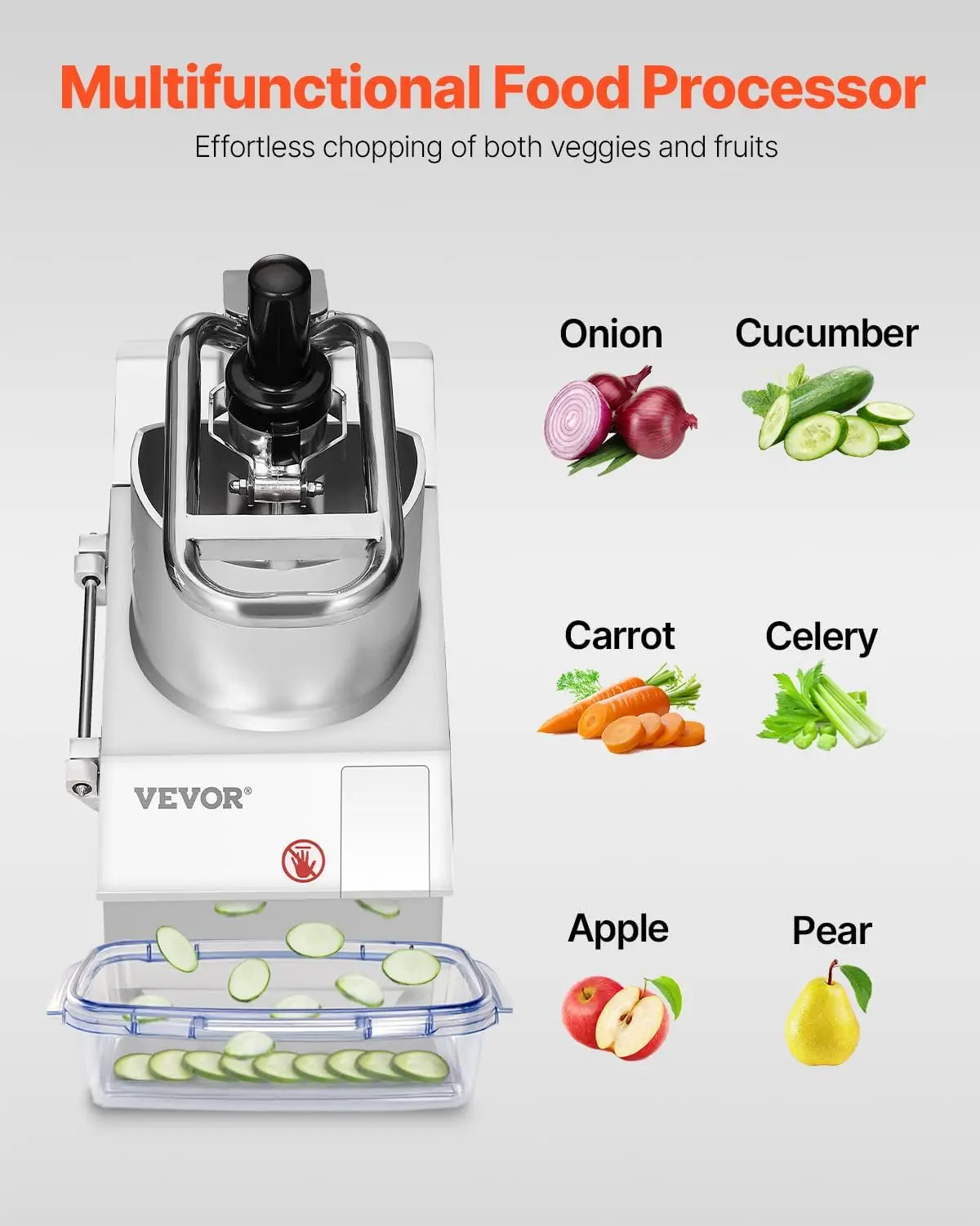 Food Processor with 2 Holes, Stainless Blades