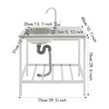 75*40*75cm Commercial Sink w/Countertop Single