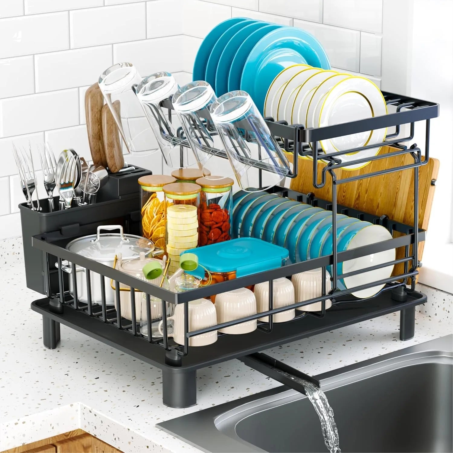 2 Tier Dish Rack Counter