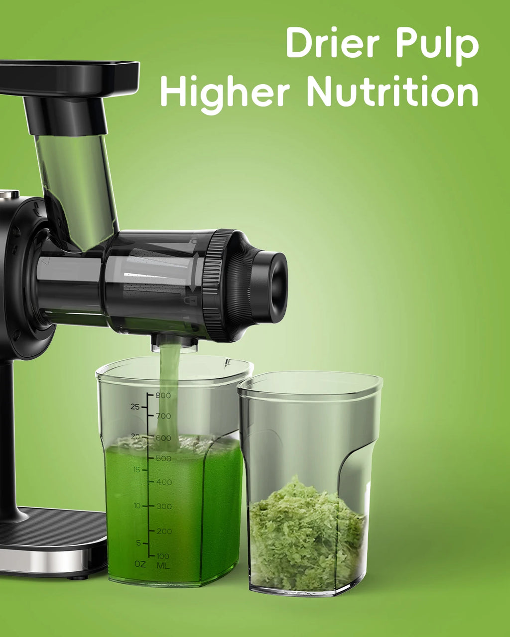 Cold Press Juicer, Slow Masticating Machine W/Reverse
