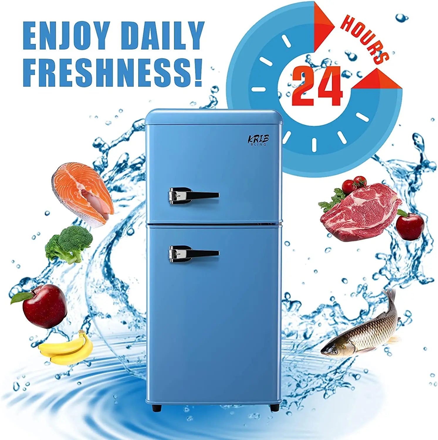 3.2 CF Double Door Compact Refrigerator