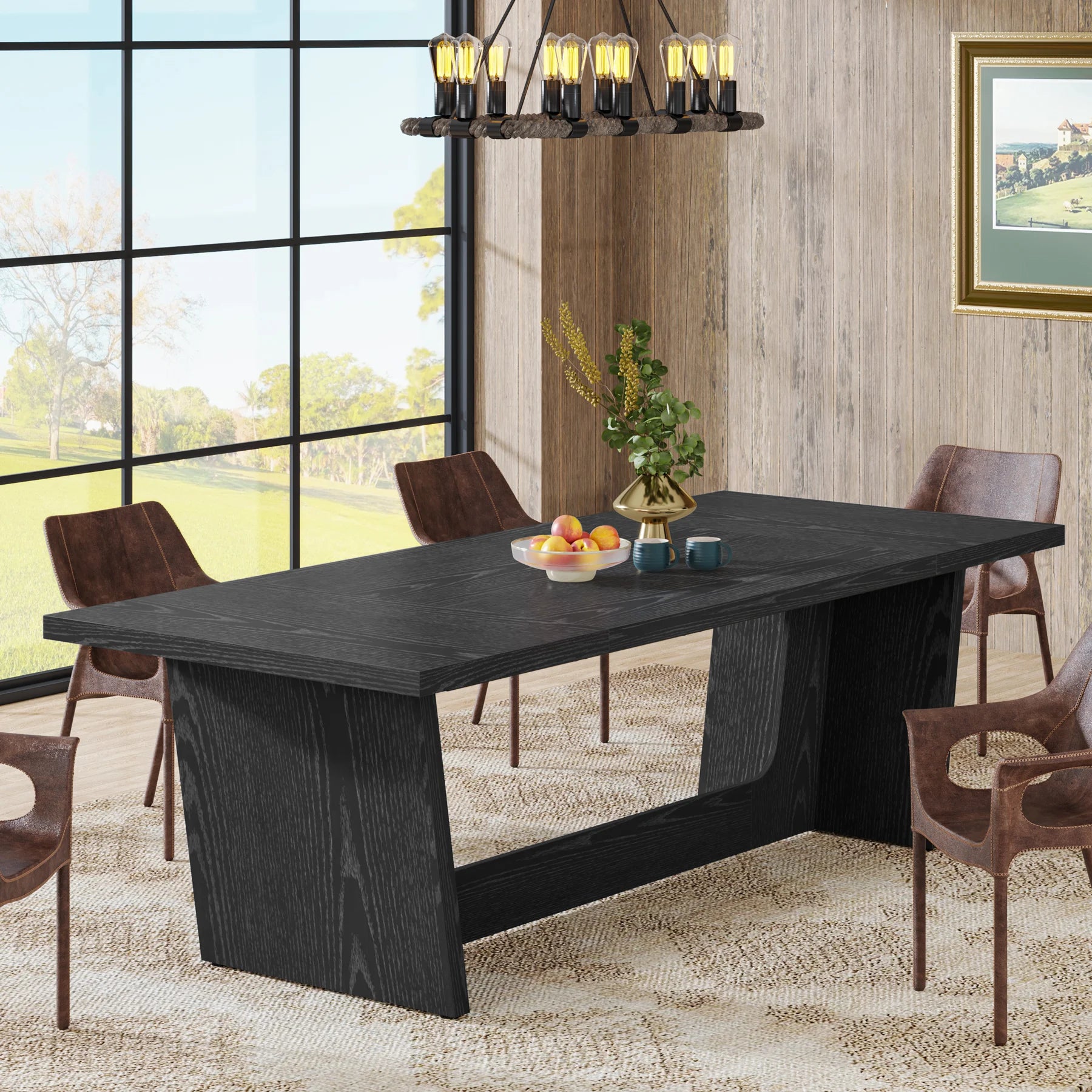 70.87" Large  Wood for 6-8, Rectangular Farmhouse