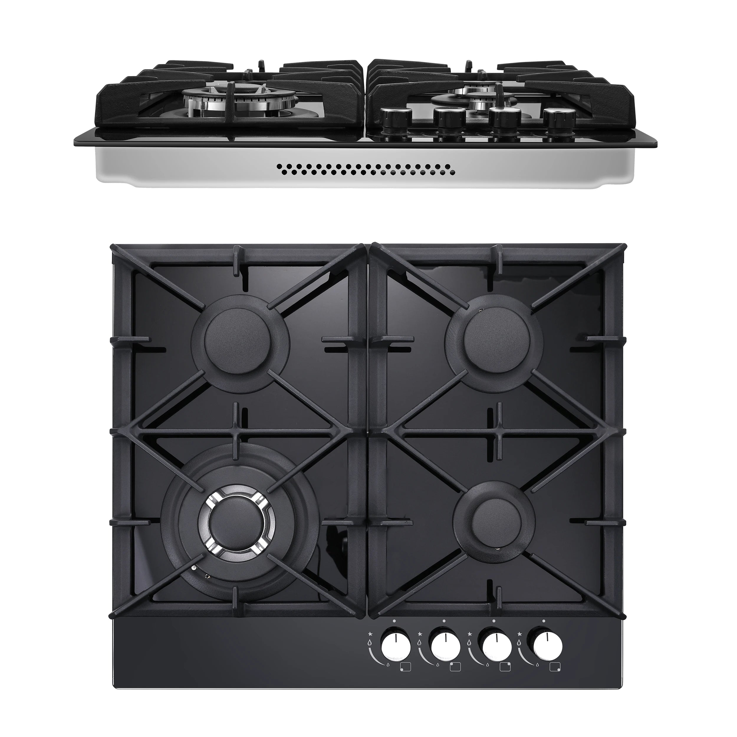 24 Inch 4-Burner Gas Cooktop | Dual Fuel NG/LPG