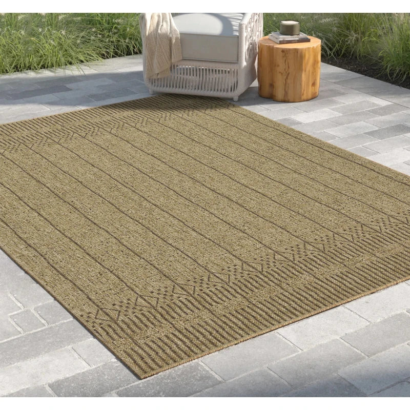 5'3"x7'3" Earth Jute/Mocha Indoor/Outdoor
