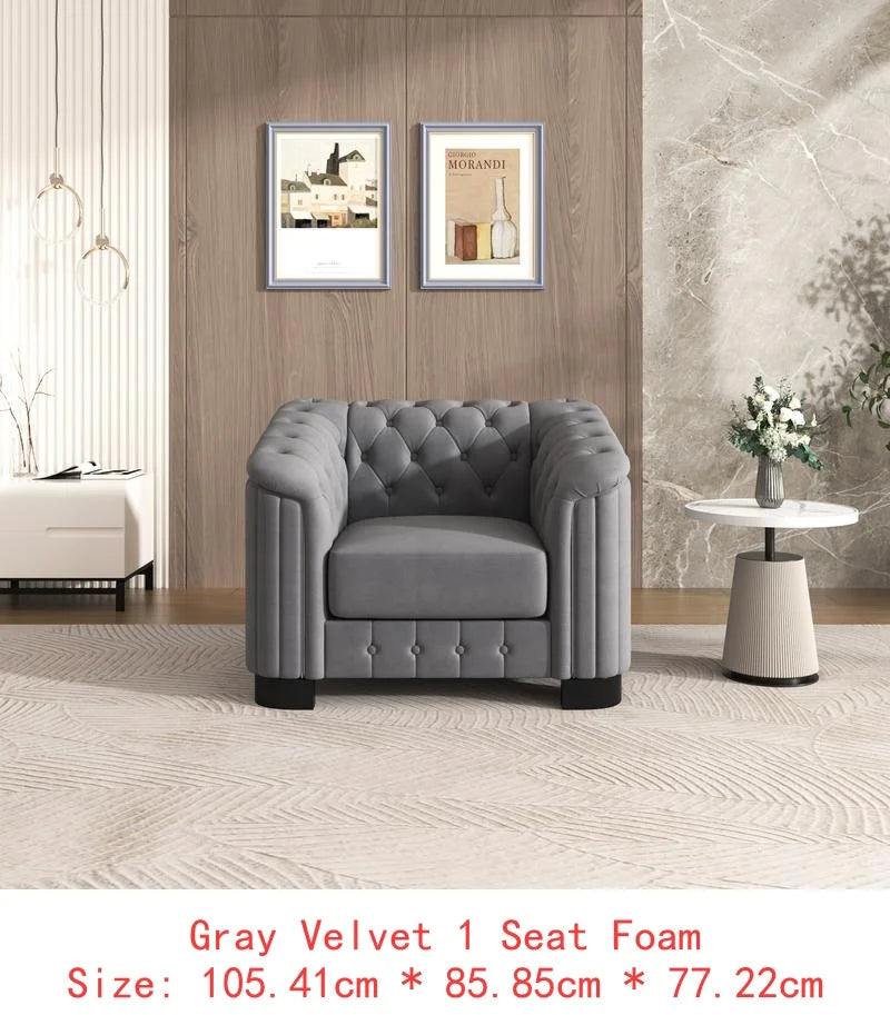 Modern 3-Piece Sofa Set Velvet
