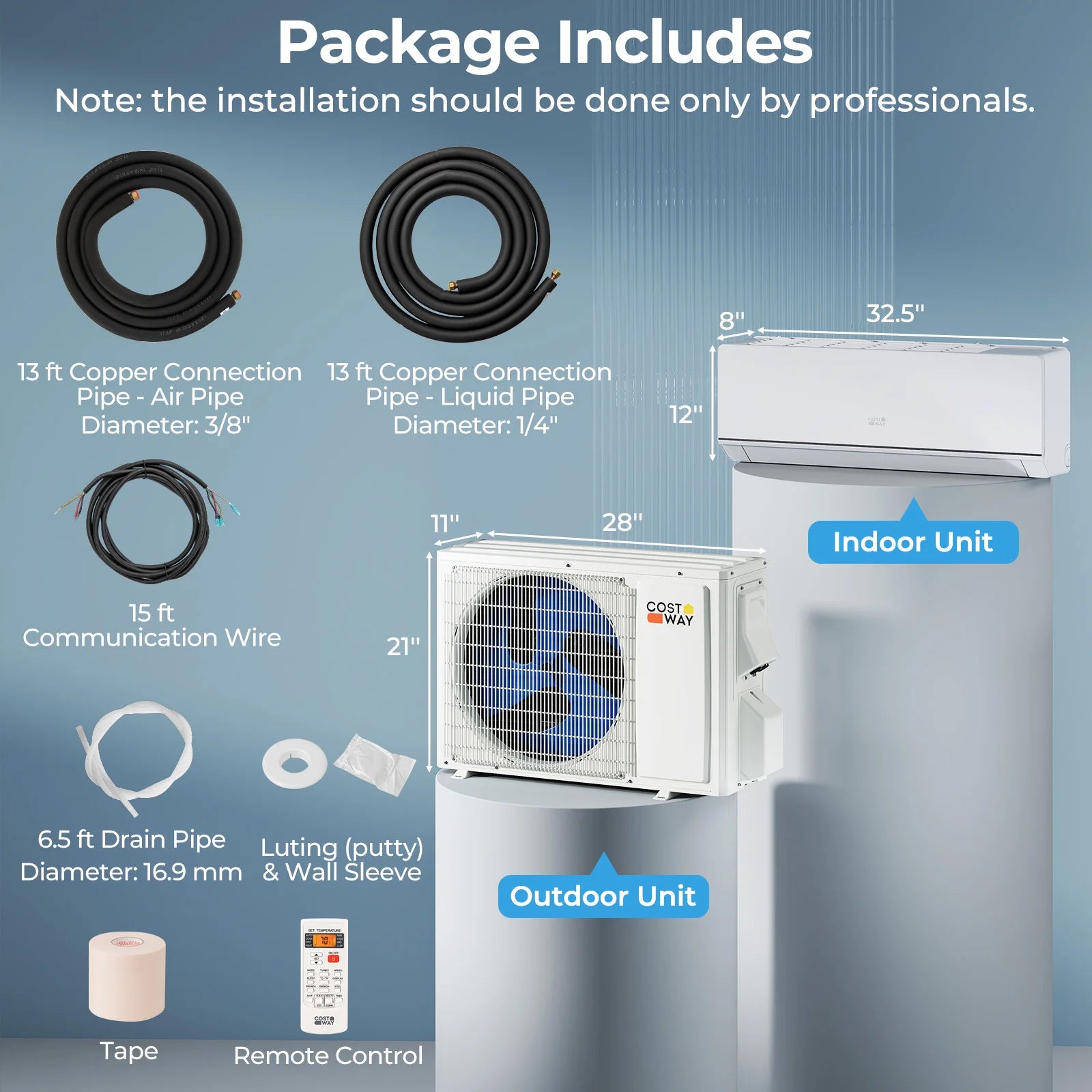 12000 BTU w/ 1 Ton Heat Pump Installation Kit