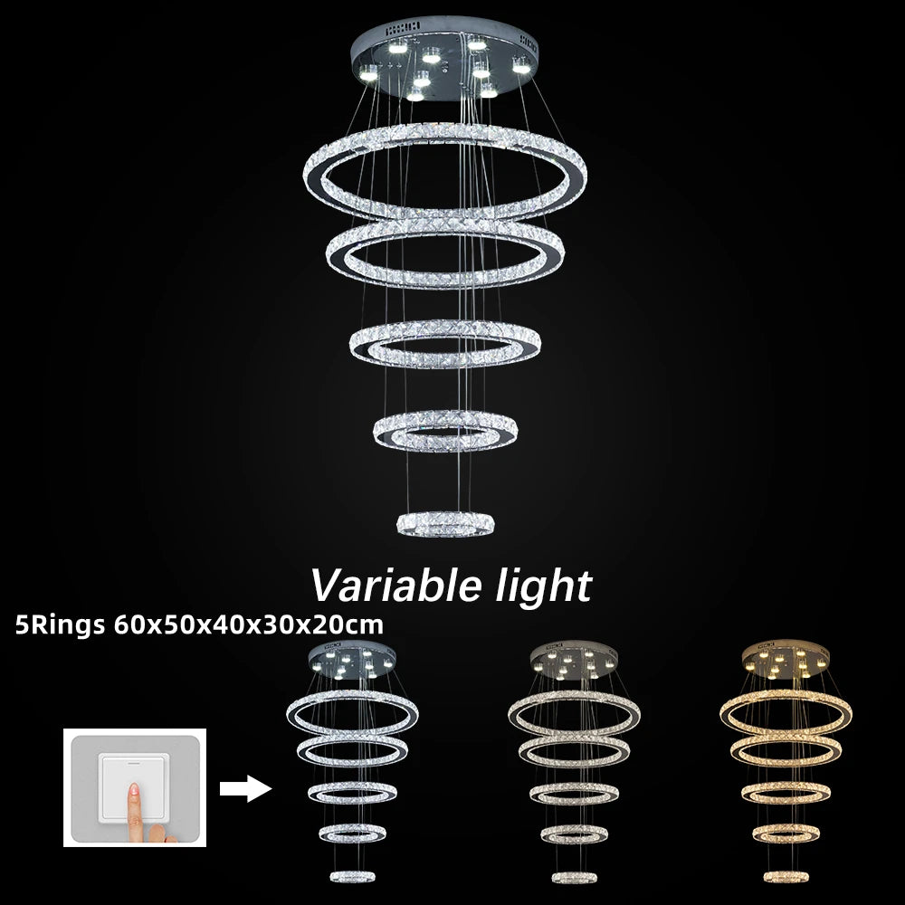 Crystal Chrome LED Chandelier