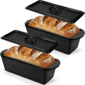 2 Pack Heavy-Duty Cast Iron Bread Loaf Pan W/Lid