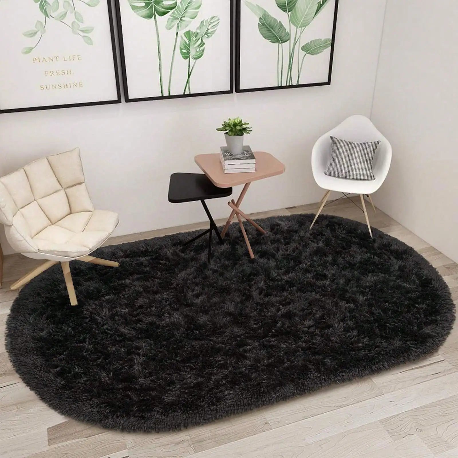 13.25x6.75 Soft Fluffy Oval Washable