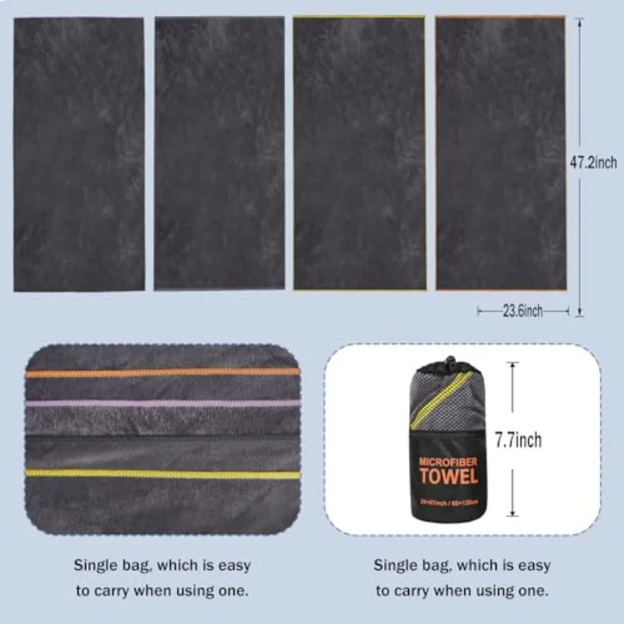 4 Pack Camping Towel Large 24" x 48"