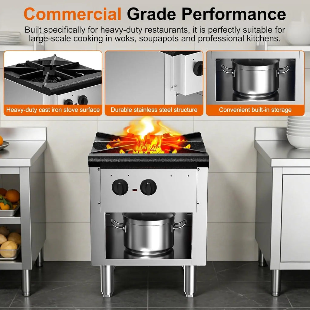 High Power 90,000 BTU Gas Stove, Propane & Natural Gas,