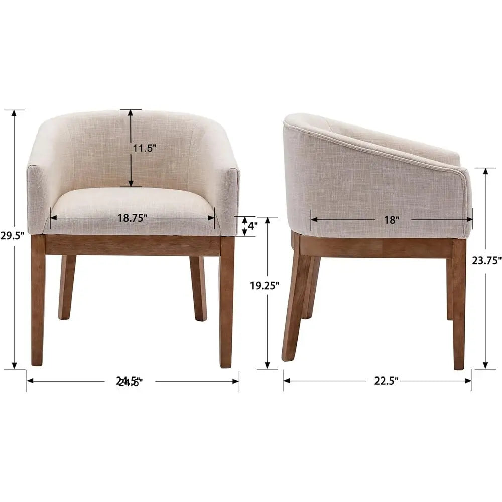 6 Upholstered Linen Barrel