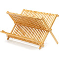 Bamboo Dish Rack Collapsible Foldable