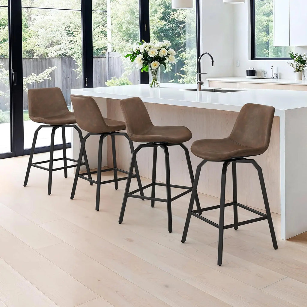 3 360° Swivel Bar Stools 26 Inch Counter Height