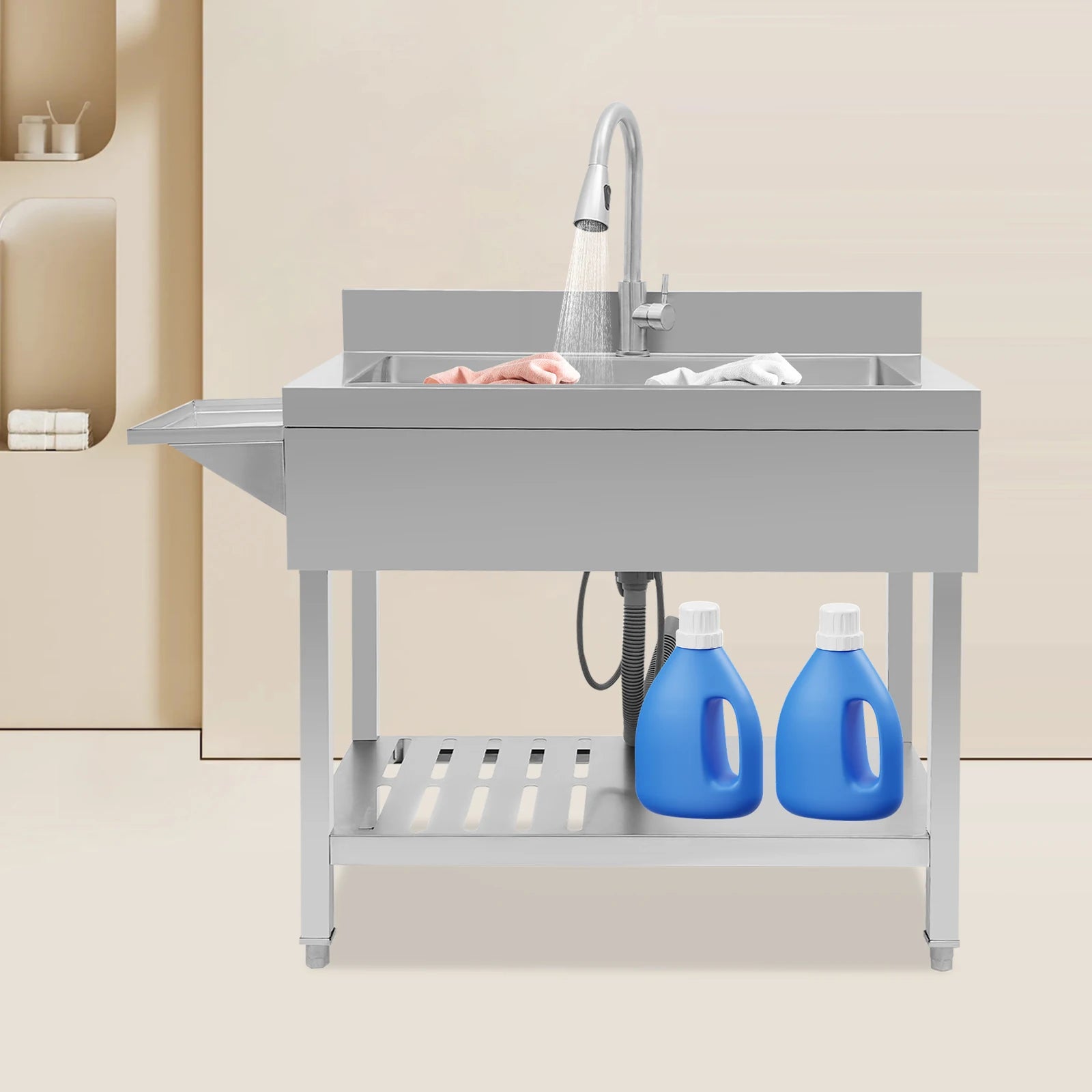 Single Bowl Stainless Pull-Out Faucet