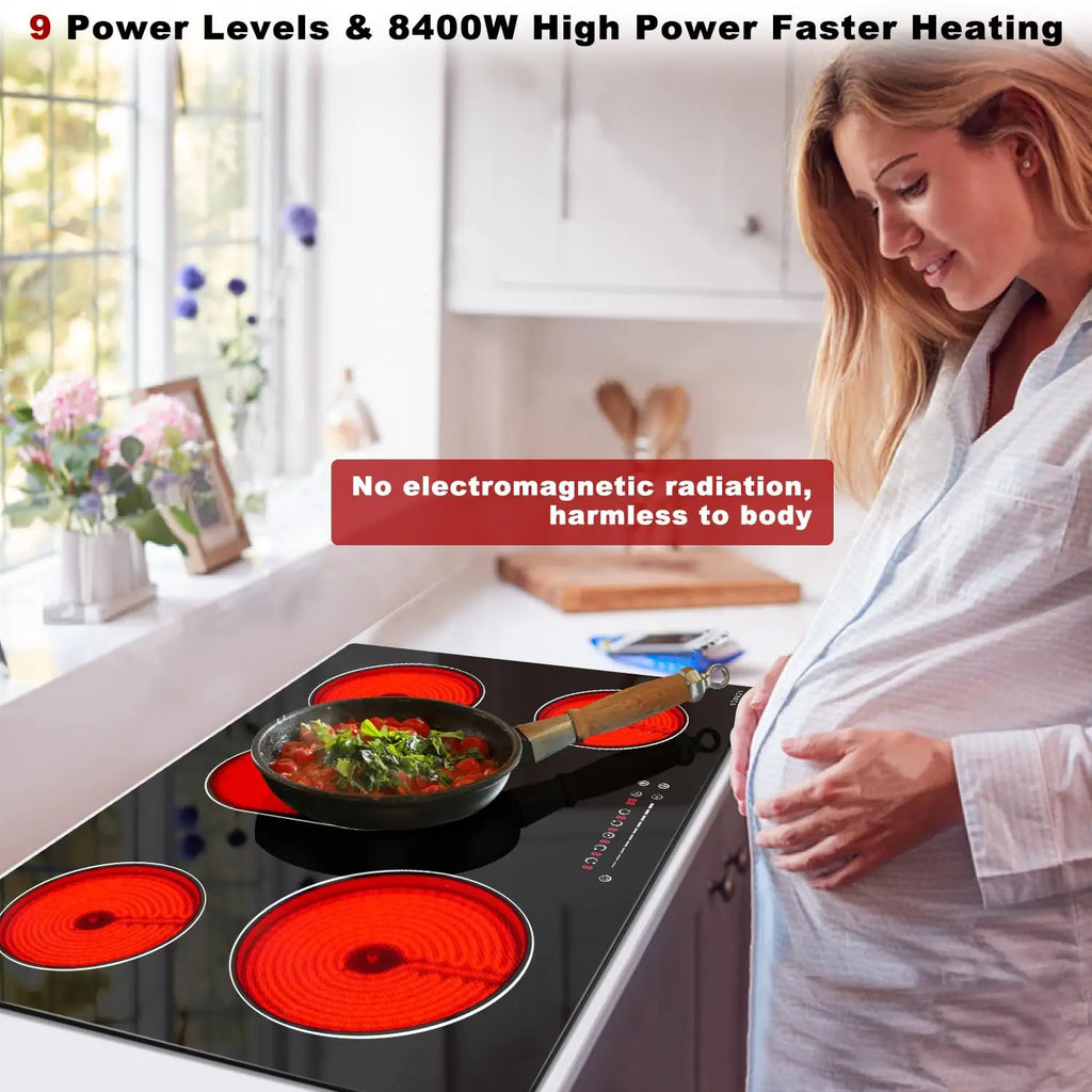 30" Electric Cooktop 5 Burners Built-in Radiant