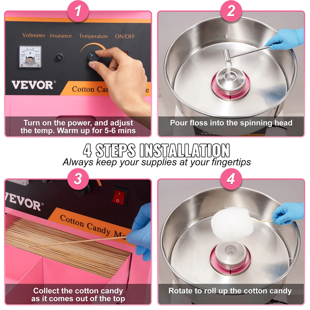 Electric Cotton Candy Machine Commercial Stainless