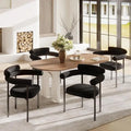 4 Modern Black Boucle Barrel Metal