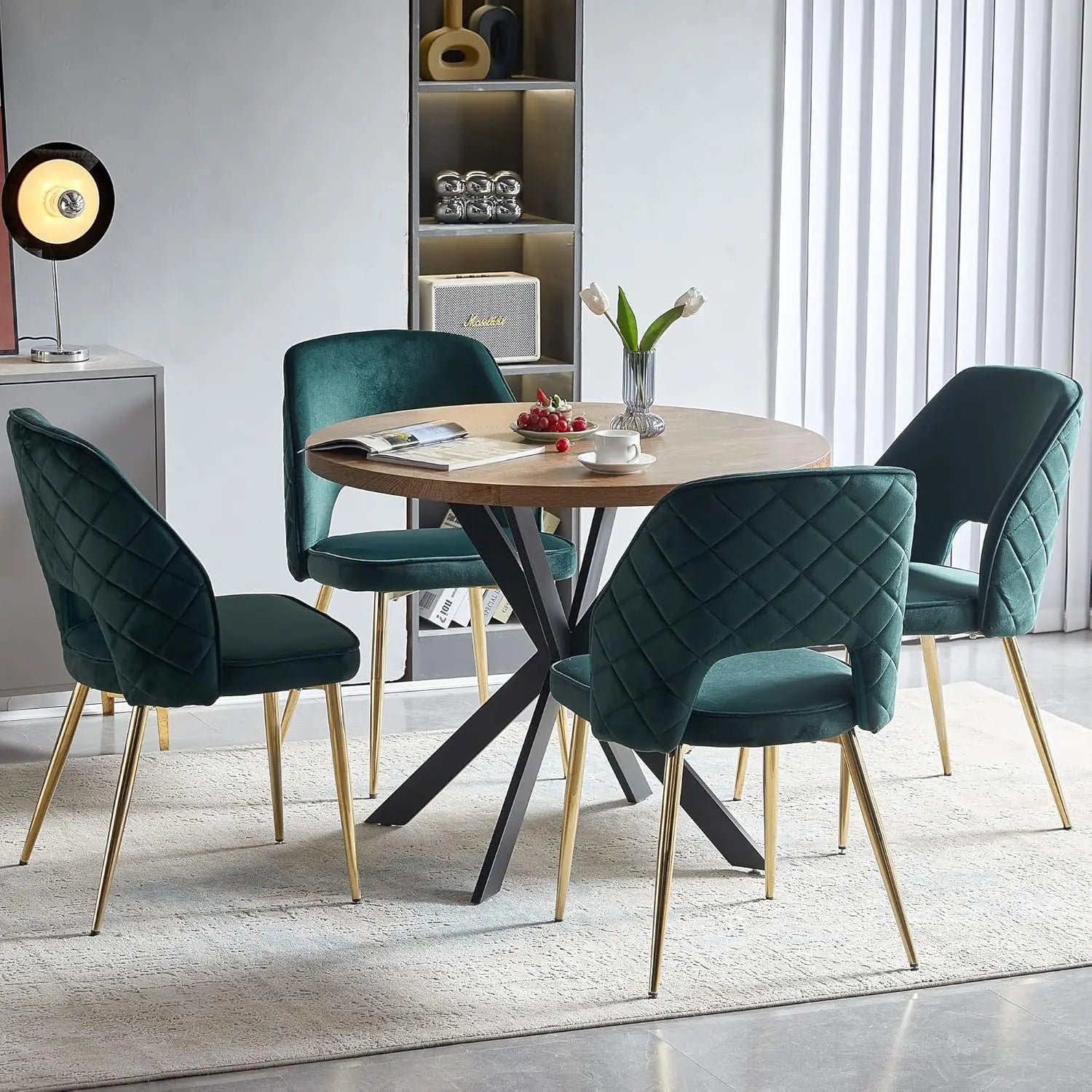 4 Modern Forest Green Velvet