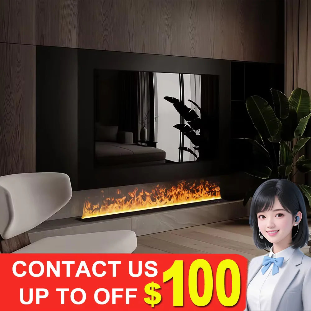 water vapor fireplace, 3D flame effect