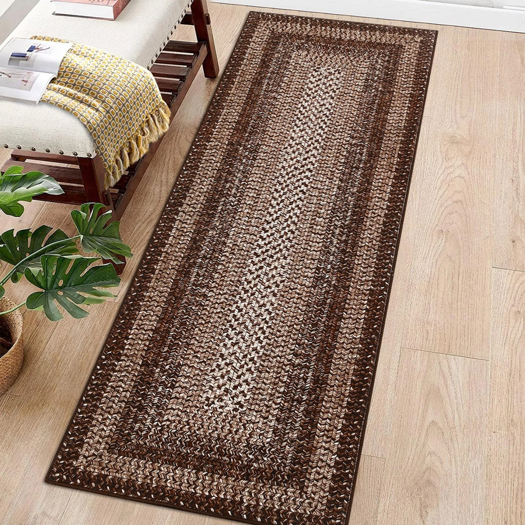 57"x52" Washable Modern Braided Print