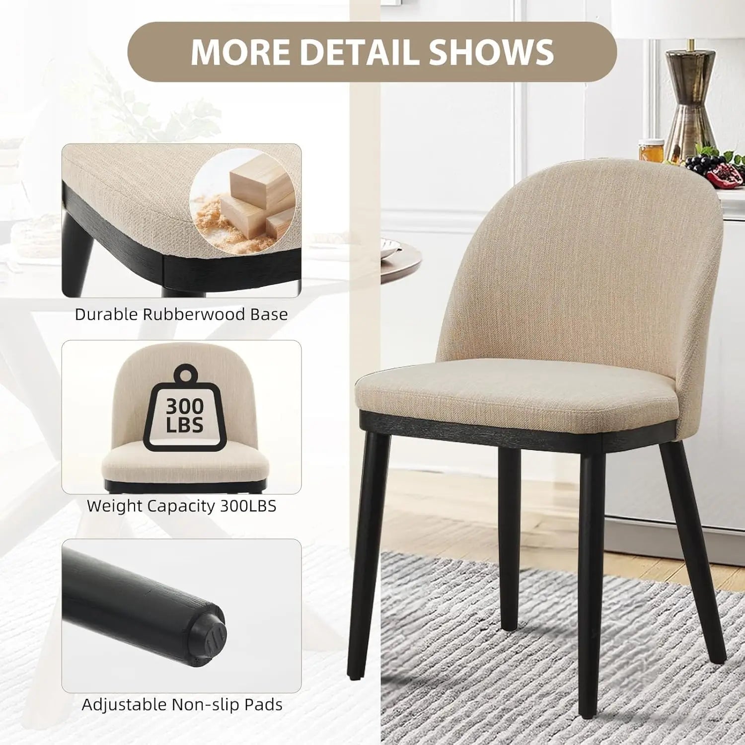 2 Modern Linen Upholstered