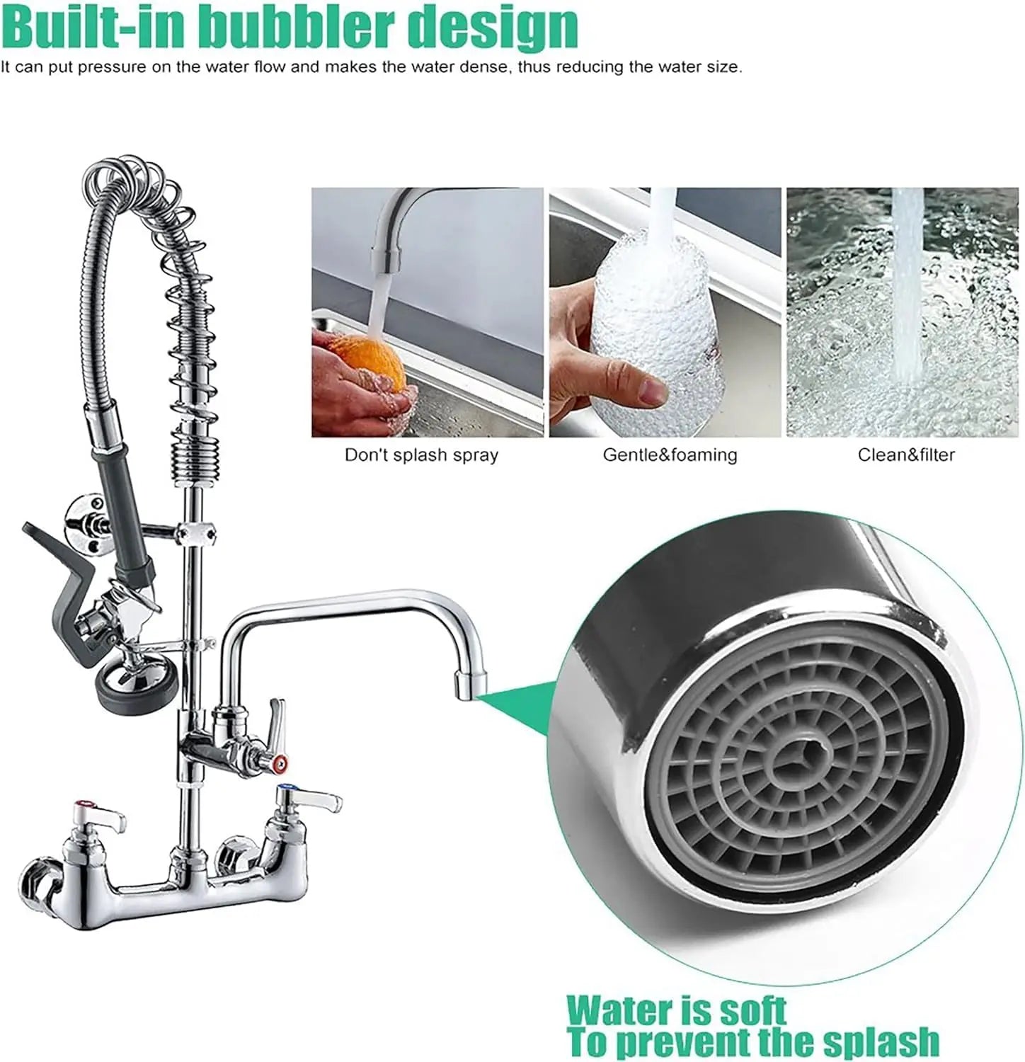 Wall Mount Brass Pre-Rinse Sprayer