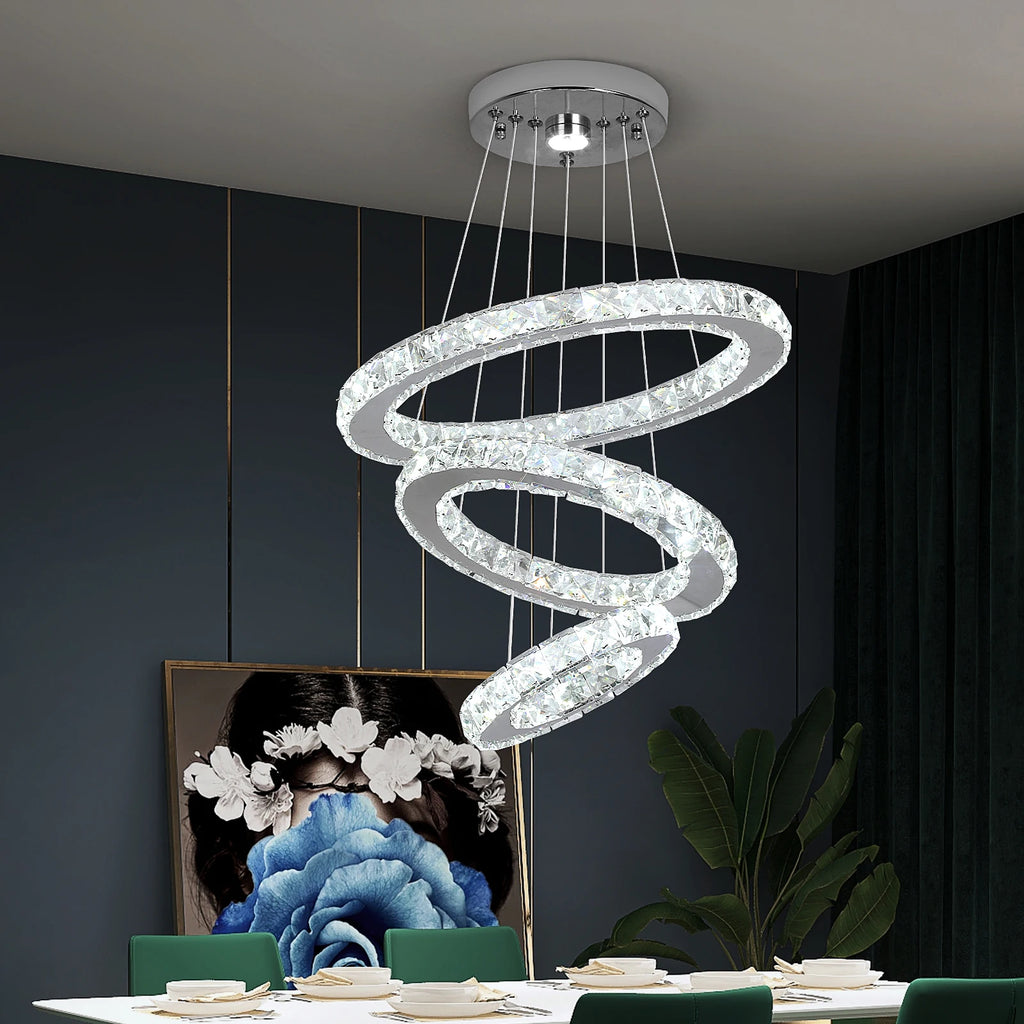 Modern Rings LED Crystal Chandelier