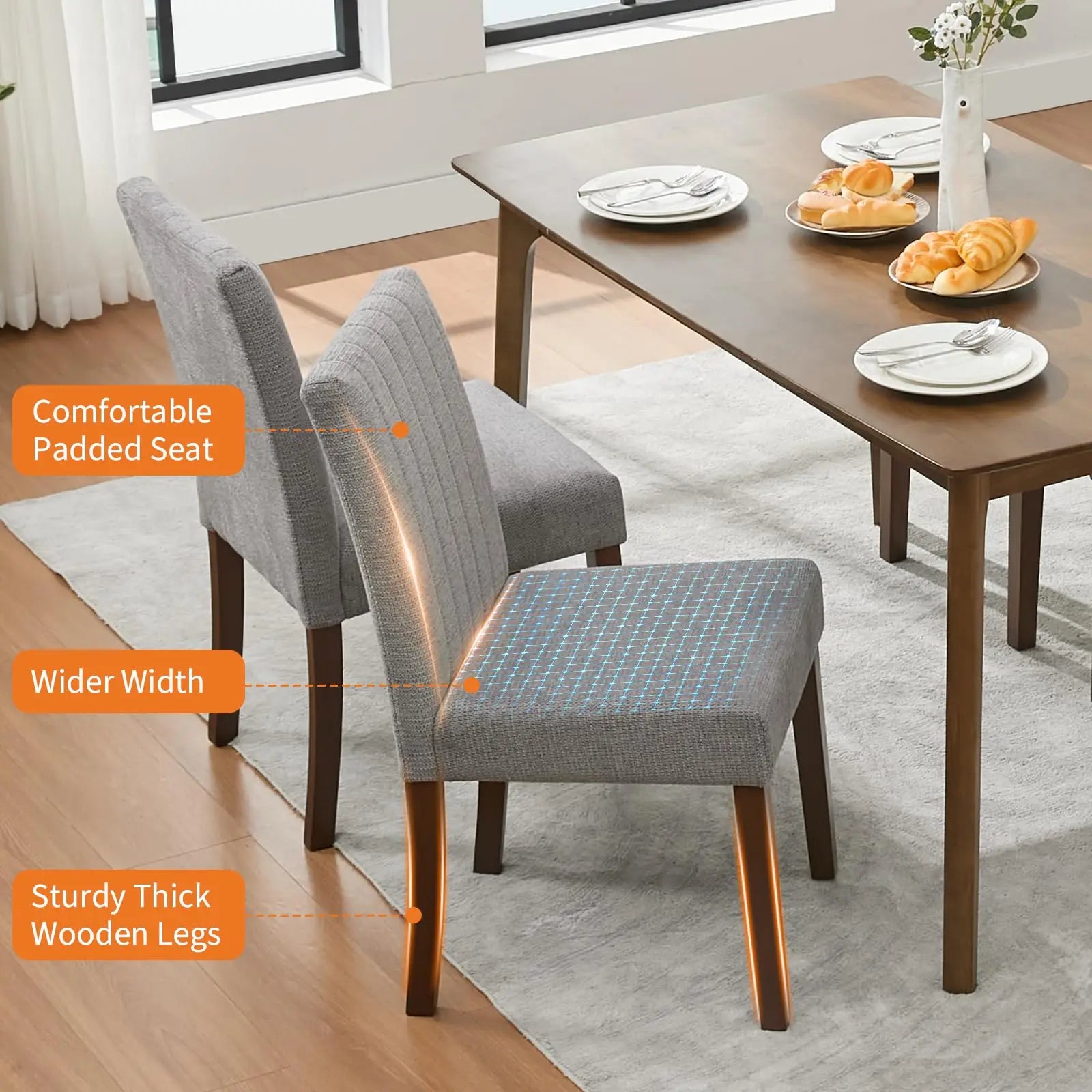 2 Upholstered w/ Padded Seat