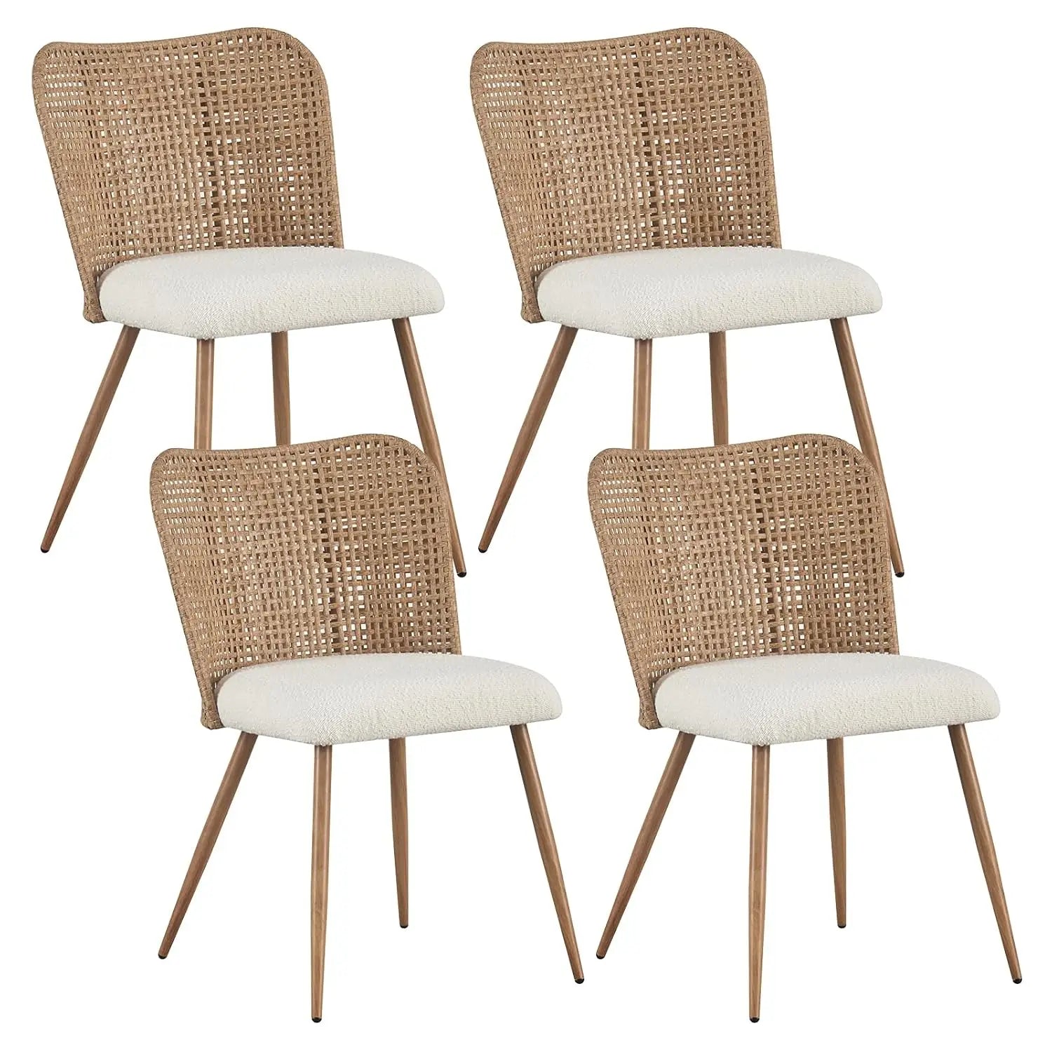 4 Rattan Metal Legs Upholstered