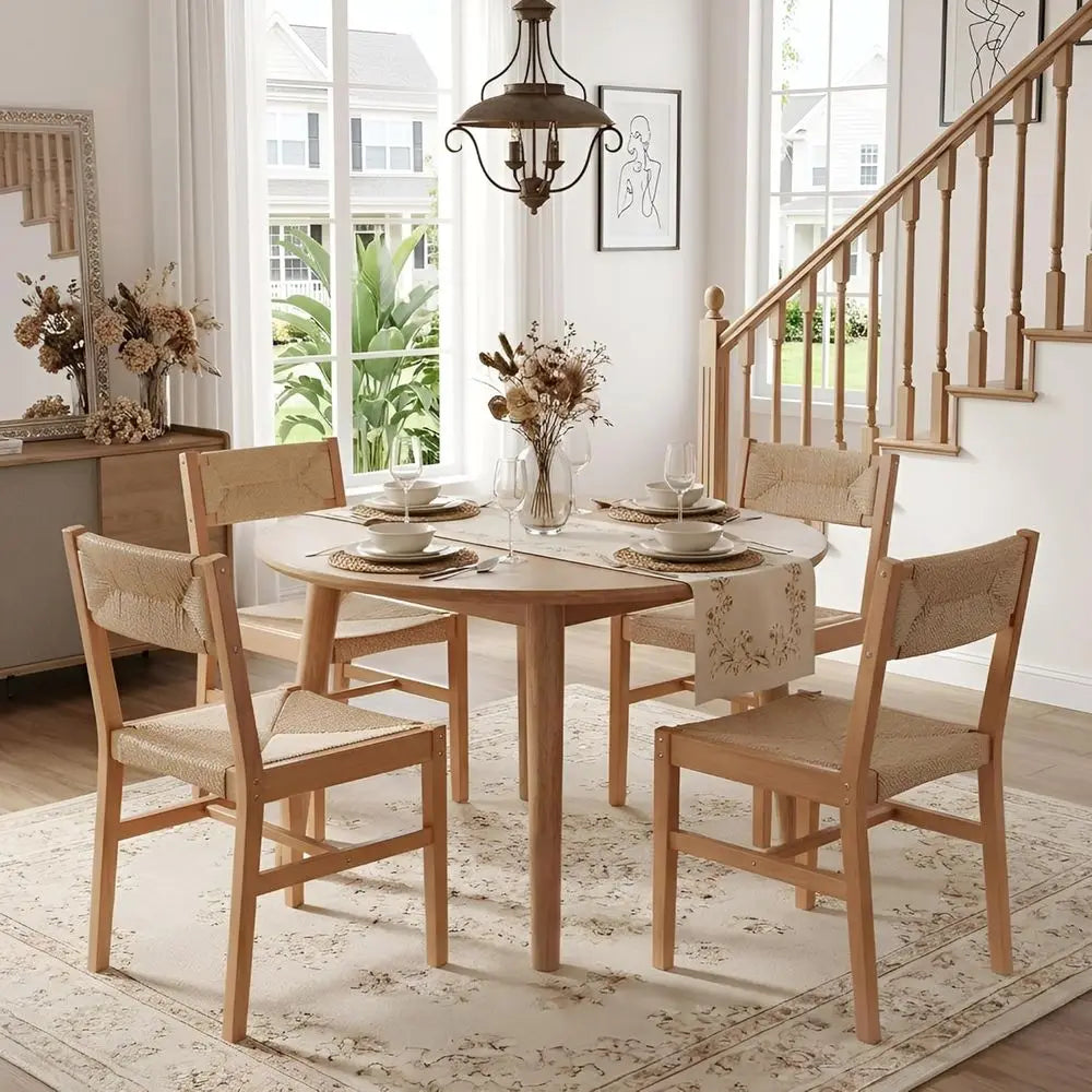 4 Natural Woven Rattan Boho Style
