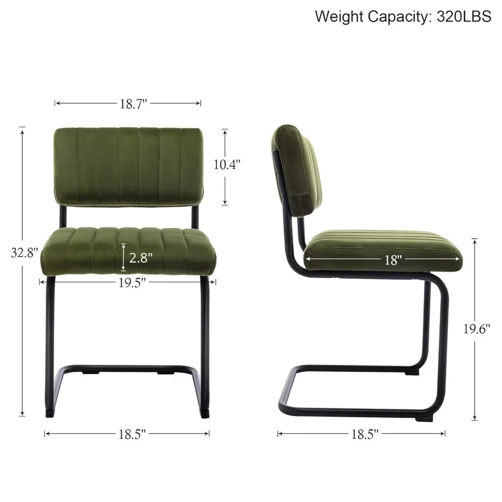 4 Mid Century Modern Green Velvet Tufted