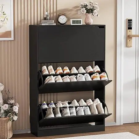 Wood Shoe Storage Cabinet